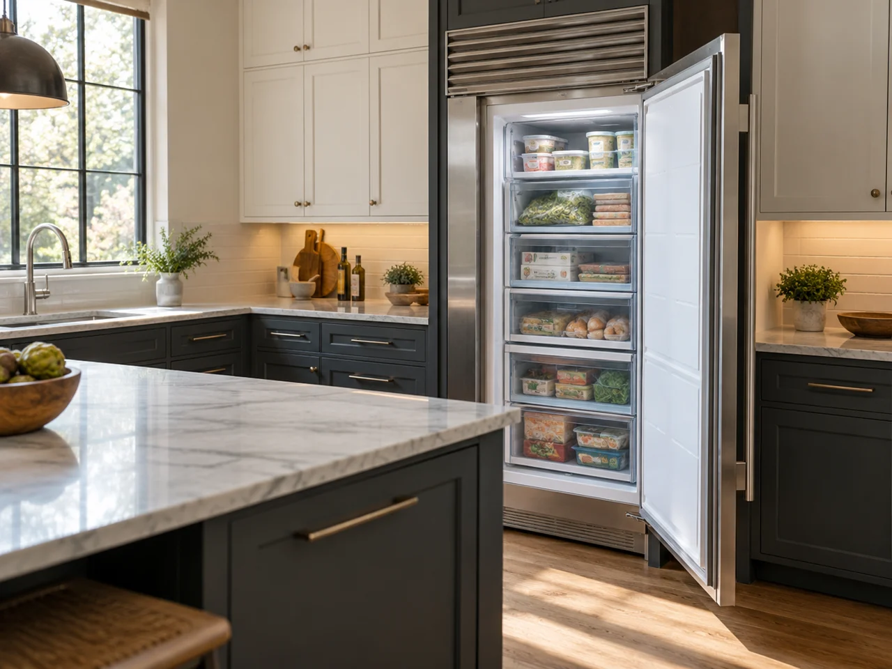 Illustration of a Sub-Zero freezer